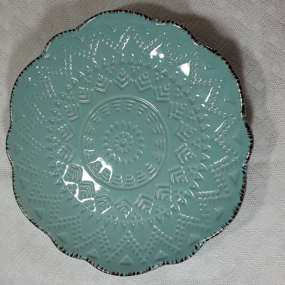 Two Pfaltzgraff Teal Remembrance dinner salad - Picture 5 of 8